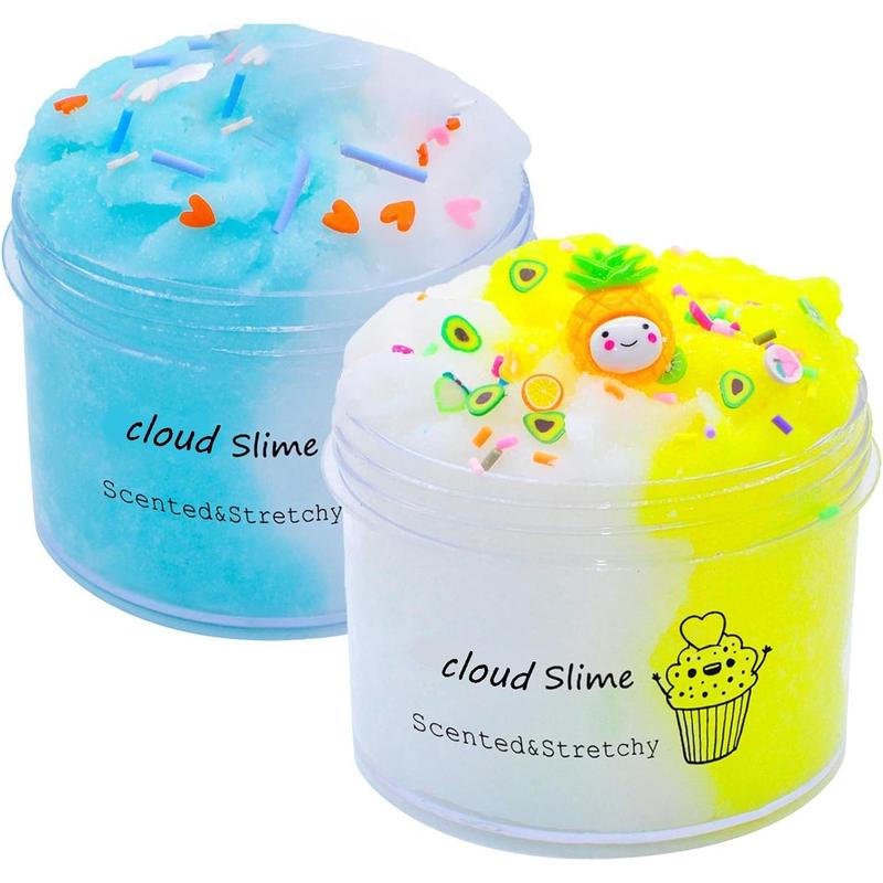 2Pack Cloud Slime Supplies Stress Relief Toy Scented DIY Putty Sludge Toy Gifts for Girls and Boys