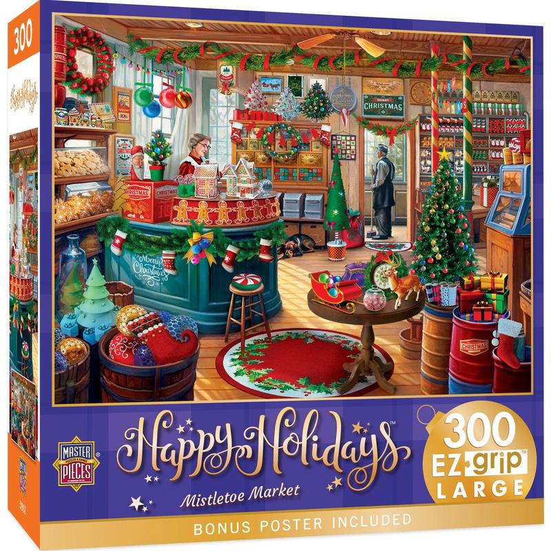 MasterPieces - Happy Holidays - Mistletoe Market 300 Piece EZ Grip Jigsaw Puzzle