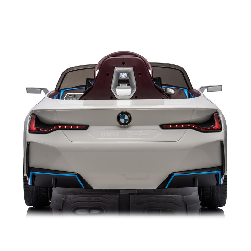 Licensed BMW I4 12V Kids Ride-On Car with Remote Control, Three Speeds, USB, MP3, Bluetooth, and LED Lights!