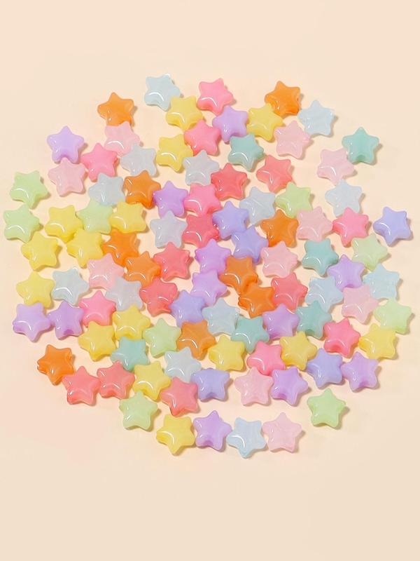 Random Color Acrylic Heart Star Round Beads Kit, Cute DIY Jewelry Making Supplies for Bracelet & Necklace & Phone Chain, Fashion Accessories for Women & Girls