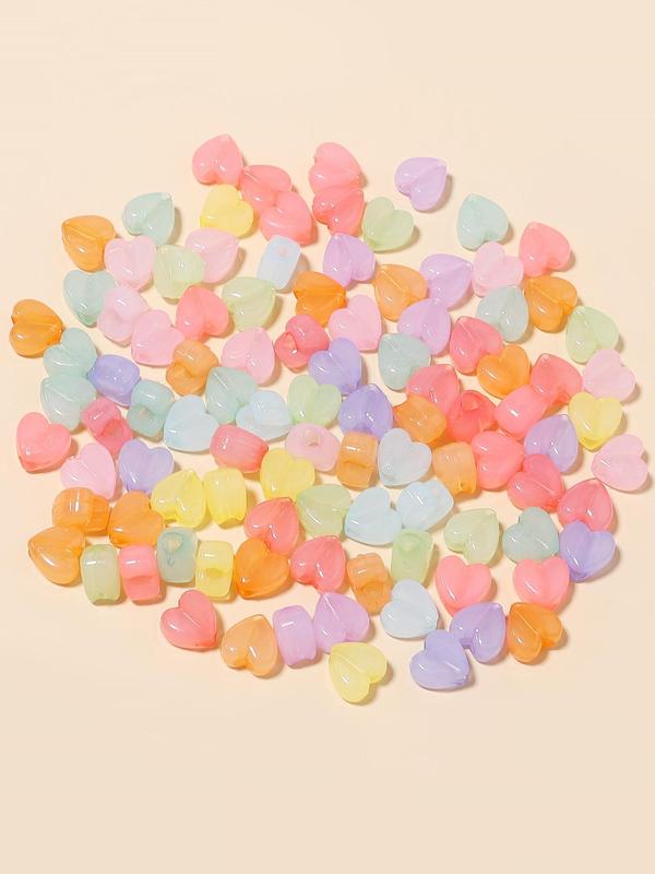 Random Color Acrylic Heart Star Round Beads Kit, Cute DIY Jewelry Making Supplies for Bracelet & Necklace & Phone Chain, Fashion Accessories for Women & Girls