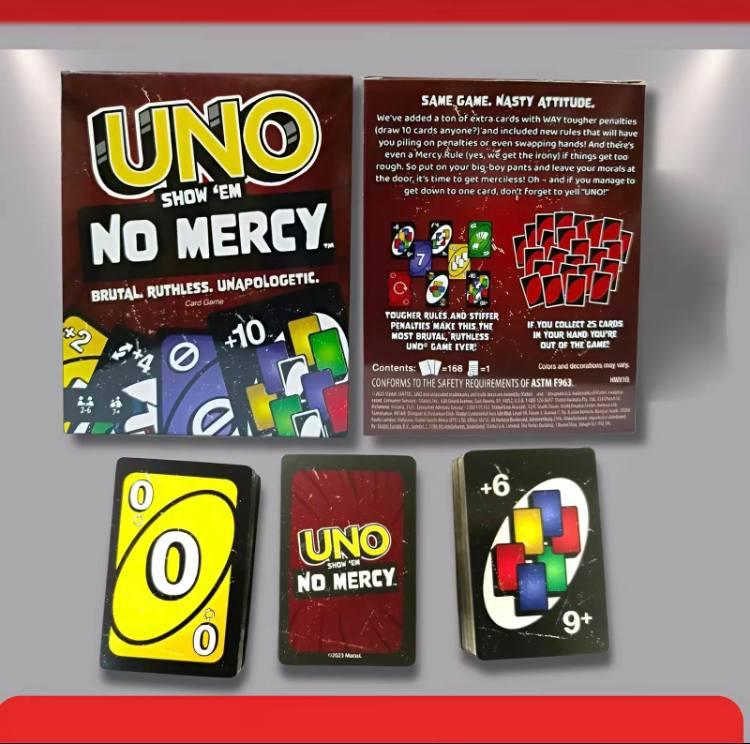 UNO NO MERCY PLUS 192 card game upgrade fof adults and kids , UNO Playing Card Set, High Quality Hard Cards, UNO card game Top Board game, fun board game for family and friend