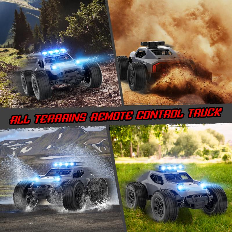 Remote Control Car - 28km h 2.4GHz High Speed Rc Cars Toys, Offroad Hobby Rc Truck Toy with LedLights, Rechargeable Toy Car Gift for 3 4 5 6 7 8-12 Year Old Boys Girls Kids Toys multicoloured occupations hd camera dinosaur truck toy  race