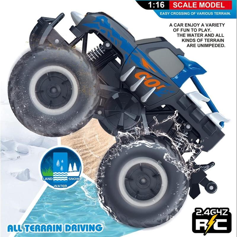 Remote Control Off-road Car, 1 Box 1:16 RC Car Truck Toy, Waterproof All Terrain 4WD Off-road Car, Gifts for Boys & Girls Ages 6+