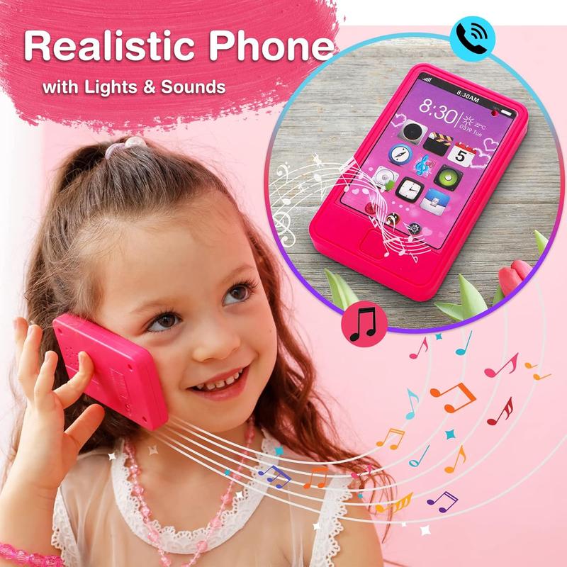 Christmas gift  Kids Makeup Kit for Girl: Cute Kids' Dress Up & Pretend Play Cosmetics Make up Purse Bag Toy Cell Phone Wallet Accessories Kit Gifts Princess Ages 6 7 8 9 10 11 12 Years Old