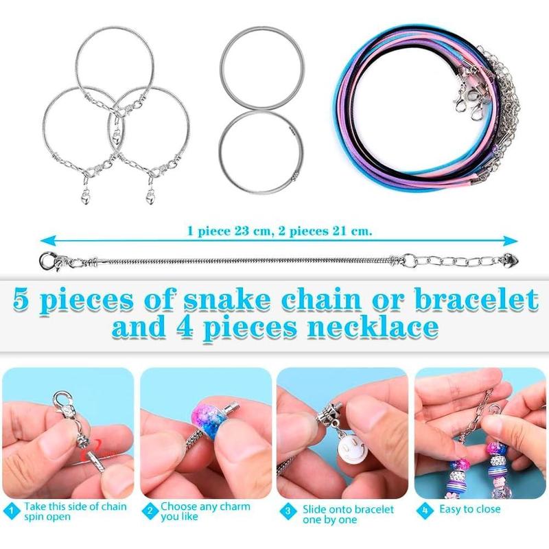 Charm Bracelet Making Kit,Unicorn Mermaid Crafts Gifts Set Can Inspires Imagination and Creativity,Jewelry Making Kit Perfect Gifts for Girls 5-12 Years Old