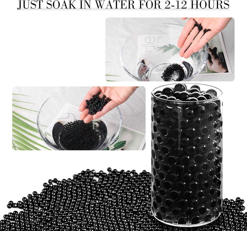 15000 count Black Vase Fillers,  Beads Gel Beads for Floating Pearls Candle Vase Fillers