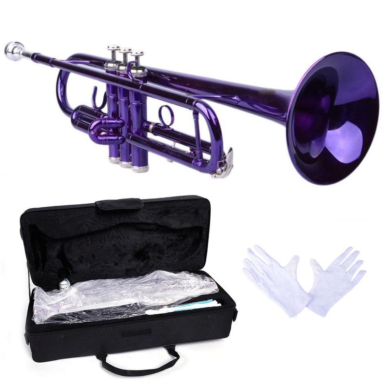 VINCIGO B Flat Trumpet, Brass B Flat Trumpet Violet with Case Golden for Scholars at All Satages