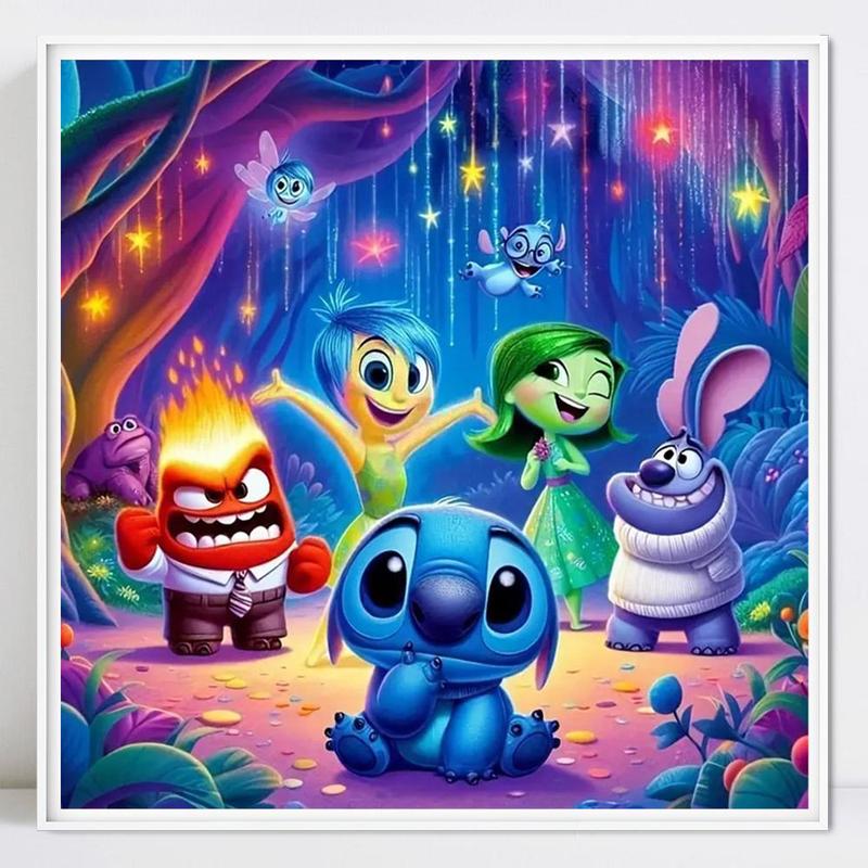 Disney Stitch Pattern 5D Diamond Arts Colorful Painting Kit without Frame, DIY Decorative Art Picture for Beginner, Wall Art Decor for Home Living Room Bedroom