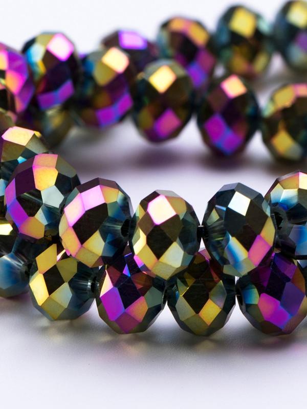 6mm Glass Crystal Bead (85pcs), Loose Spacer Bead for DIY Jewelry Making, Bracelet, Necklace Crafts