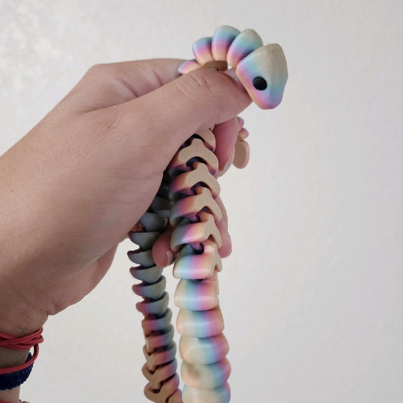 Rainbow Articulated Snakes - 3D Printed Figurines animal figurine