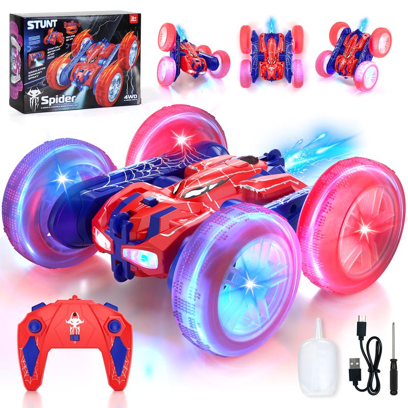 Spider RC Stunt Car, Double Sided 360° Rolling Rotating Rotation， 2.4GHz Electric Race Stunt Car, LED Headlights RC 4WD High Speed Off Road，Rc Drift Truck, Girls Boys Gifts, 360° Rotating RC Stunt Car