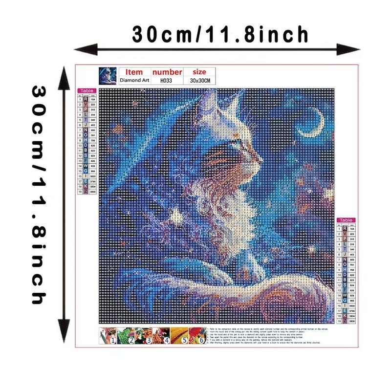 Cat Pattern DIY Diamond Painting Kit without Frame, 1 Set 5D Diamond Painting Kit, DIY Decor Painting for Bedroom Living Room