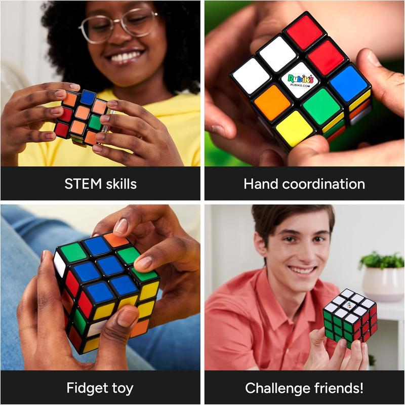 Rubik's Cube 3x3 Puzzle Fidget Toy for Stress Relief and Brain Teasers - Ages 8+