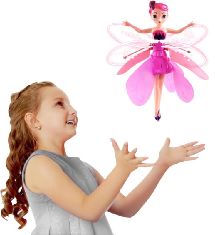 Magical Flying Toy Doll with Crystal Wings, Girls Gifts, Interactive Kids Toys for Girls and Boys Ages and up