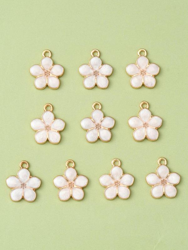 Cute Flower Pendant Kit, 10pcs DIY Jewelry Accessories for Necklace & Bracelet & Earrings Making, Fashion DIY Jewelry for DIY Birthday Gift