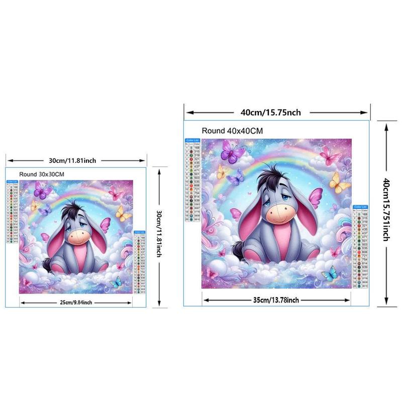 Disney Cartoon Eeyore Pattern DIY Diamond Arts Colorful Painting Kit without Frame, 1 Set DIY 5D Diamond Art Colorful Painting for Home Bedroom Wall Decor