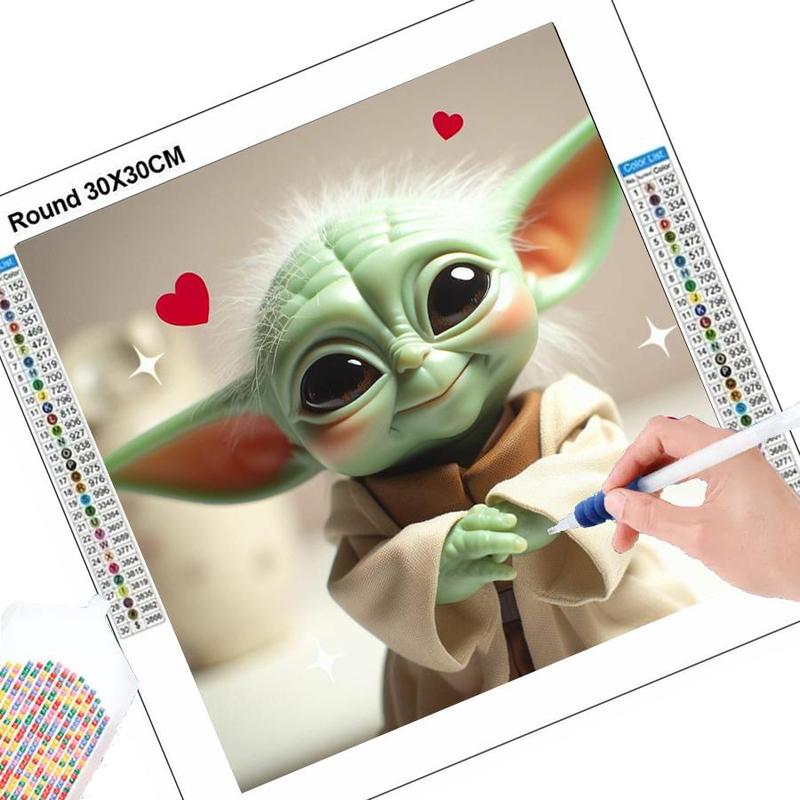 Disney Star Wars Baby Yoda The Child Mandalorian DIY Diamond Arts Colorful Painting Kit without Frame, 1 Set DIY 5D Diamond Art Painting for Home Wall Decor