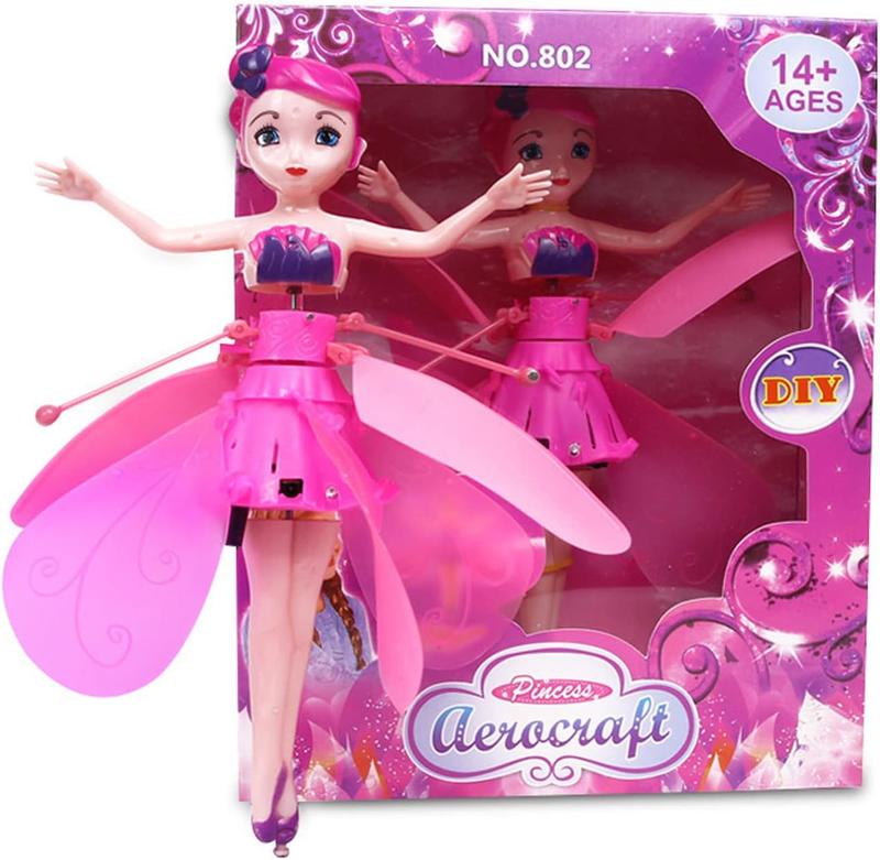 Magical Flying Toy Doll with Crystal Wings, Girls Gifts, Interactive Kids Toys for Girls and Boys Ages and up