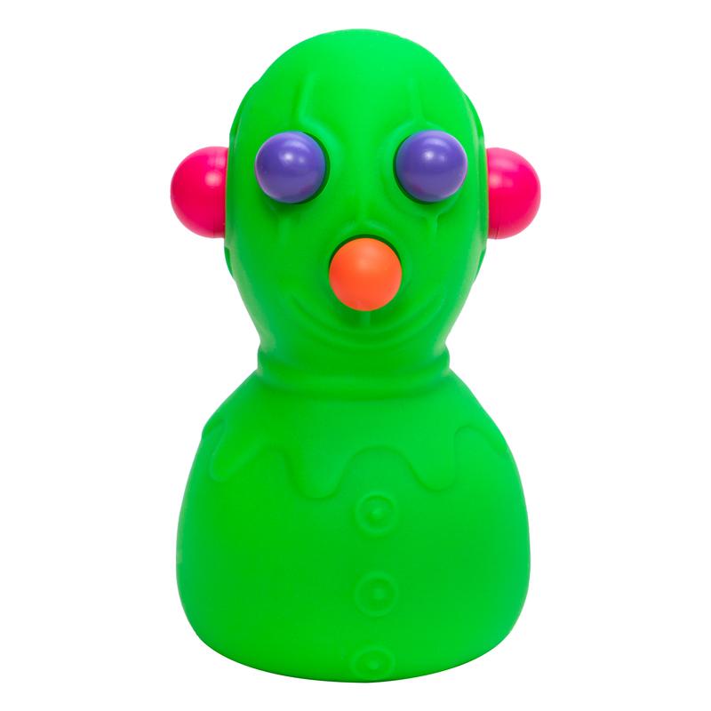 Schylling NeeDoh Panic Pete - Air-Filled Fidget Toy for Stress Relief - Squeeze to Watch Eyes, Nose & Ears Pop - One color shipped at random