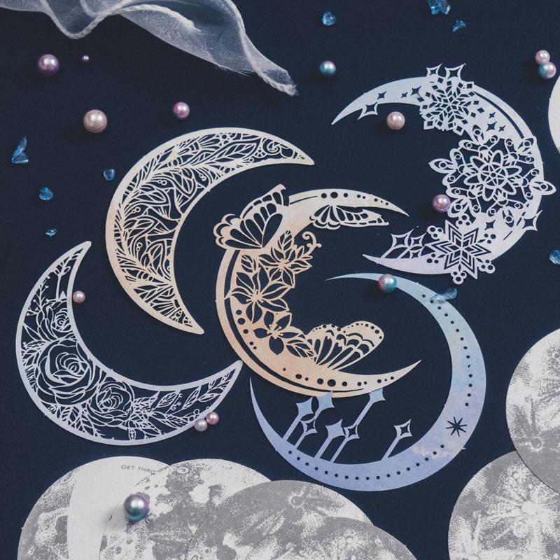 Moon Pattern DIY Decorative Paper, 63pcs set Mixed Size & Pattern Decorative Paper, Scrapbooking & Stamping Supplies For DIY Craft