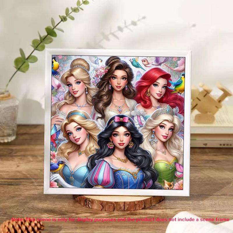 Princess Pattern DIY Diamond Arts Colorful Painting Kit without Frame, DIY 5D Diamond Arts Colorful Painting for Bedroom Home Wall Decor