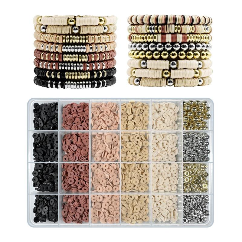 Clay Bead Bracelet Making Kit, 3200Pcs Clay Beads Bracelet Kit Stylish Friendship Beads Bracelet Kit for Bracelets, Earring, Necklace, DIY Craft Making