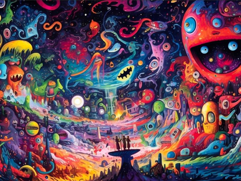 HUADADA Fantasy Alien World 1000-Piece Puzzle Set for Adults - Perfect for Home Decoration and Family Game Nights