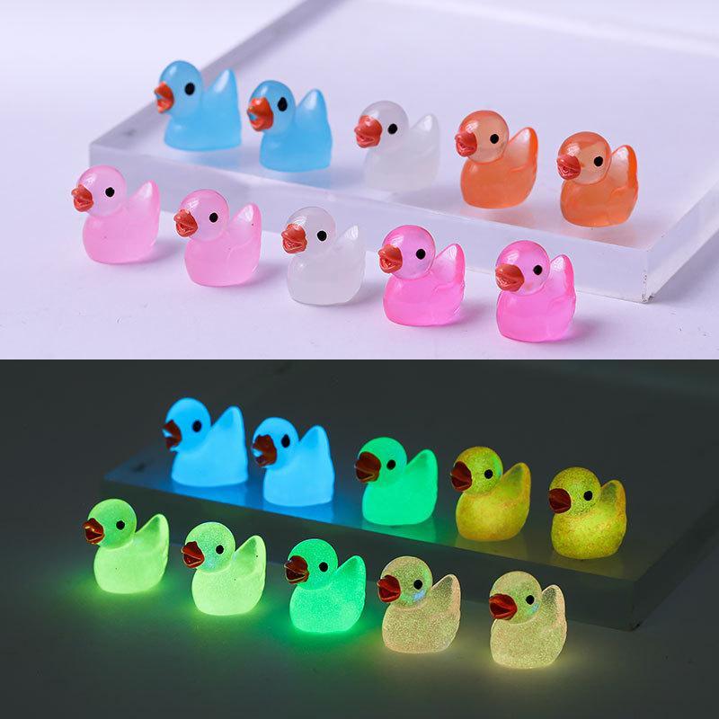 Mini Luminous Ducks, 1 Set DIY Creative Resin Toy Accessories, DIY Decoration for Phone Case, Landscape Potted Plant Decoration, Christmas DIY Home Projects, DIY Kits for Teens, Thanksgiving Christmas Gift Set