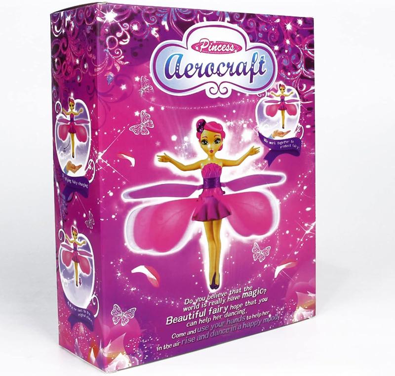 Magical Flying Toy Doll with Crystal Wings, Girls Gifts, Interactive Kids Toys for Girls and Boys Ages and up