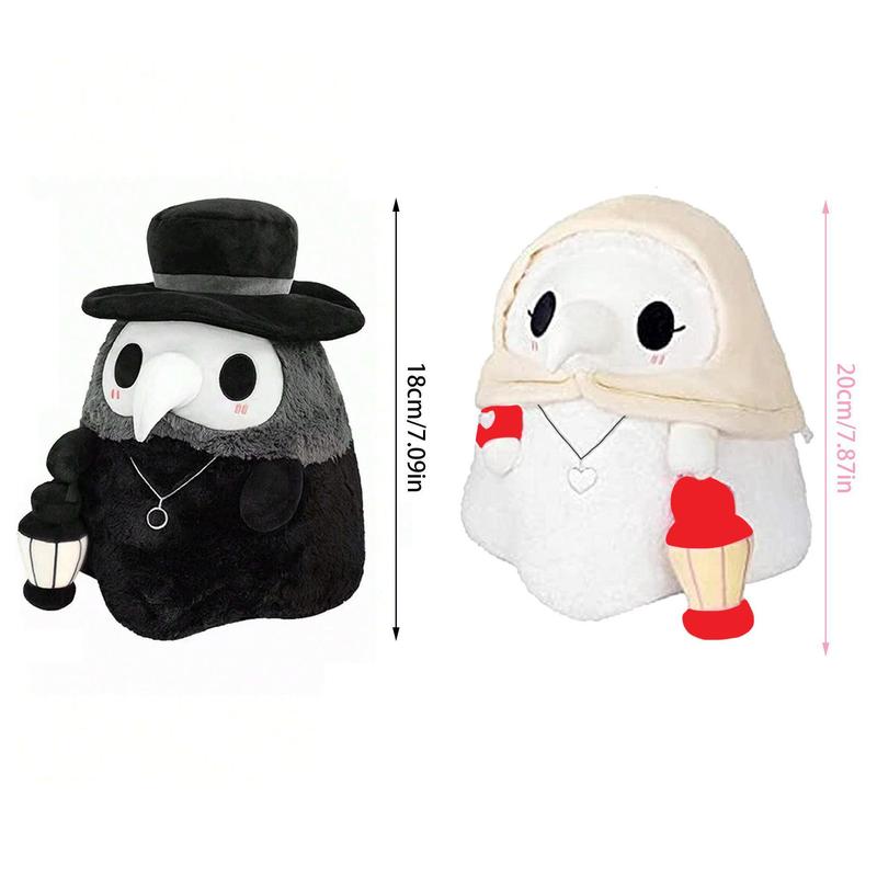 Cute Plague Doctor Design Plush Toy, 1 Count Horror Stuffed Plushie Pillow, Fluffy Plague Doctor Stuffed Figure Toy, Gift for Childern and Friends, Kreeptures Plushies, My First Addiction Toys