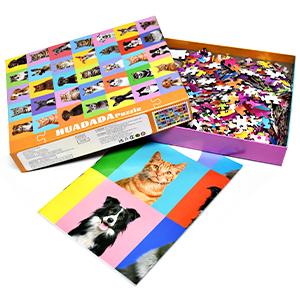 HUADADA 1000 pieces of puzzles for adults, Pets Collage, perfect for home decoration holiday holidays, family games, grandparents brainstorming