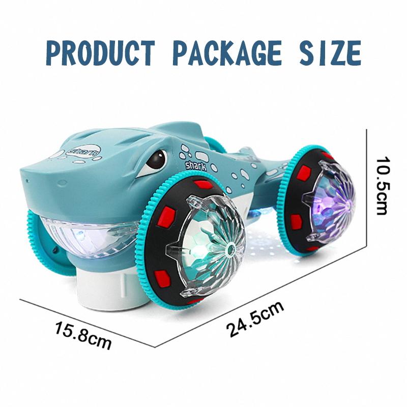 Shark Stunt Drift Rotating Car Toys With Music And Light Ocean Animals Toys