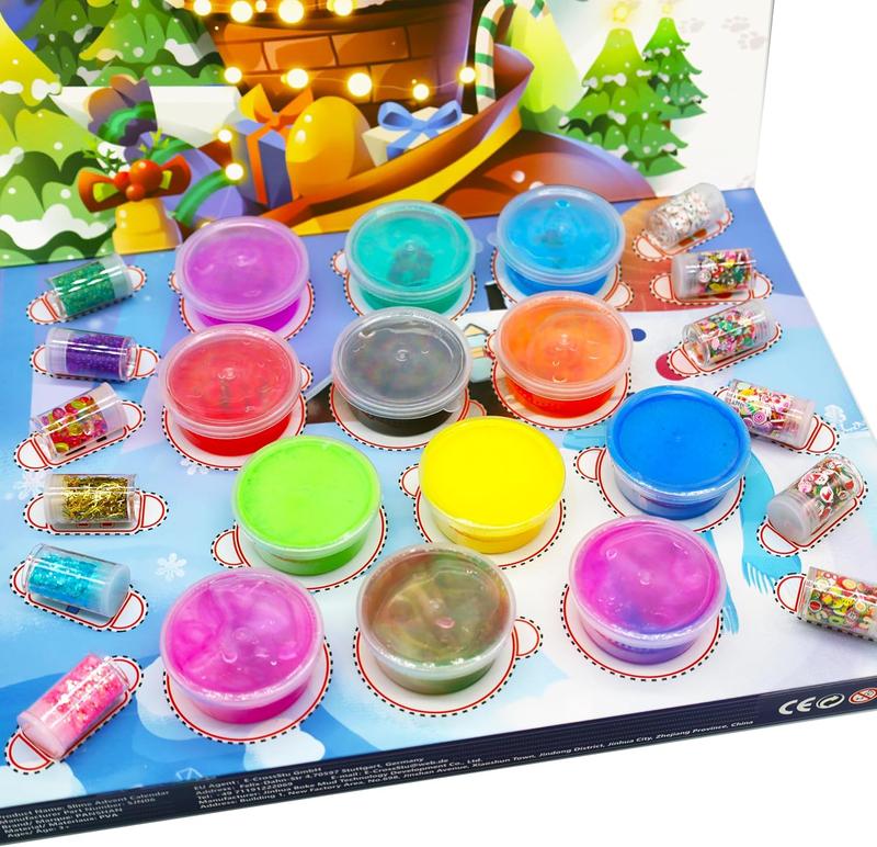 [BLACK FRIDAY OFFER] 2024 Fidget Advent Calendar – 24 Days of Crystal Slime Christmas Countdown Toys | Fun Holiday Gift Set Party Favors, Perfect Xmas Surprise for Boys and Girls