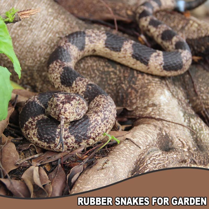 Rubber Snakes Fake Snake Rattlesnake - Realistic Keep Birds Away - Prank Life Size Toy That Look Real - Garden Plastic Scare Birds