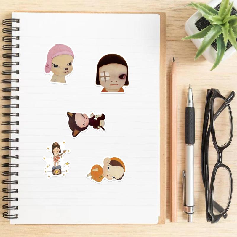 Cartoon Girl Pattern Sticker, 49pcs set Cute Cartoon Sticker, DIY Decorative Sticker for Scrapbooking, Journaling, Gift Wrapping