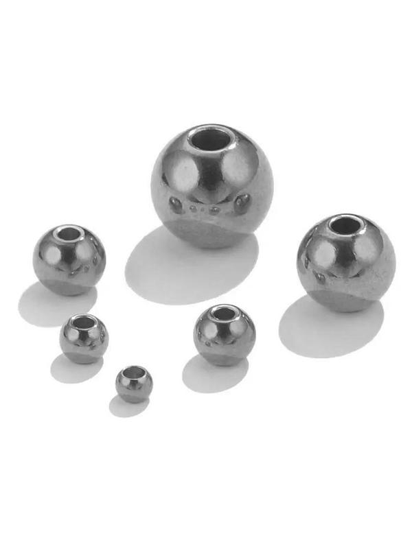 Stainless Steel Round Bead, Minimalist Beaded for Necklace & Bracelet, Diy Jewelry Making Supplies for Women & Girls