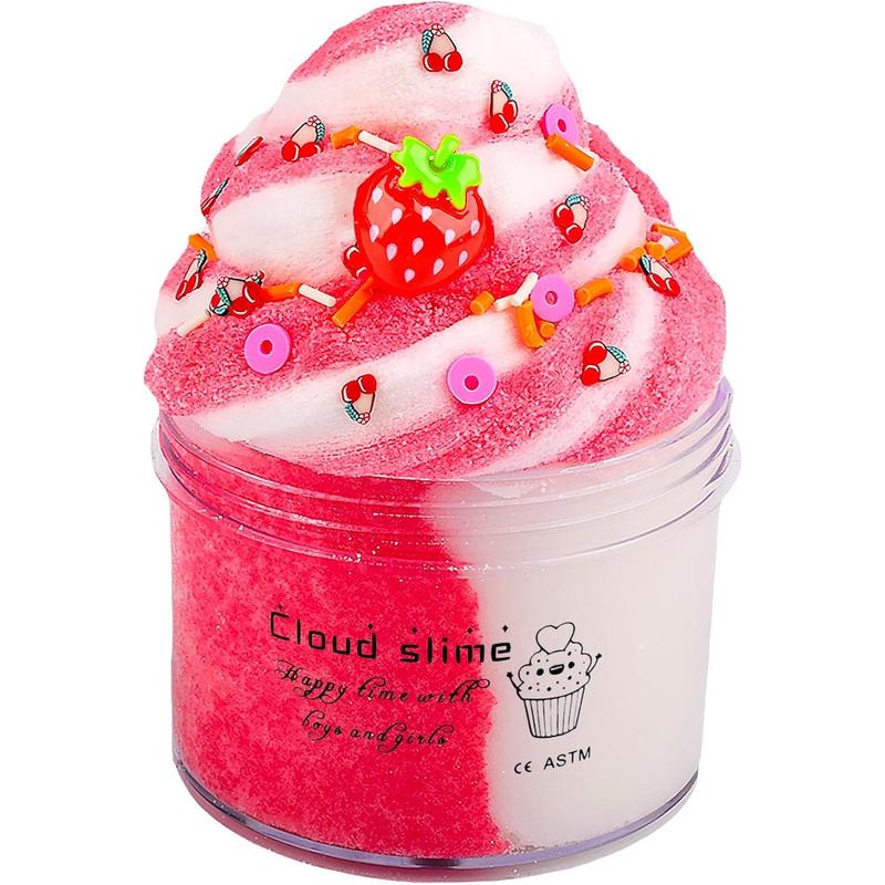 Cloud Slime Kit 4 Pack, Scented Slime with Cute Slime Fun Charms, Soft & Non-Sticky, DIY Stress Relief Toys for Girls Boys Kids