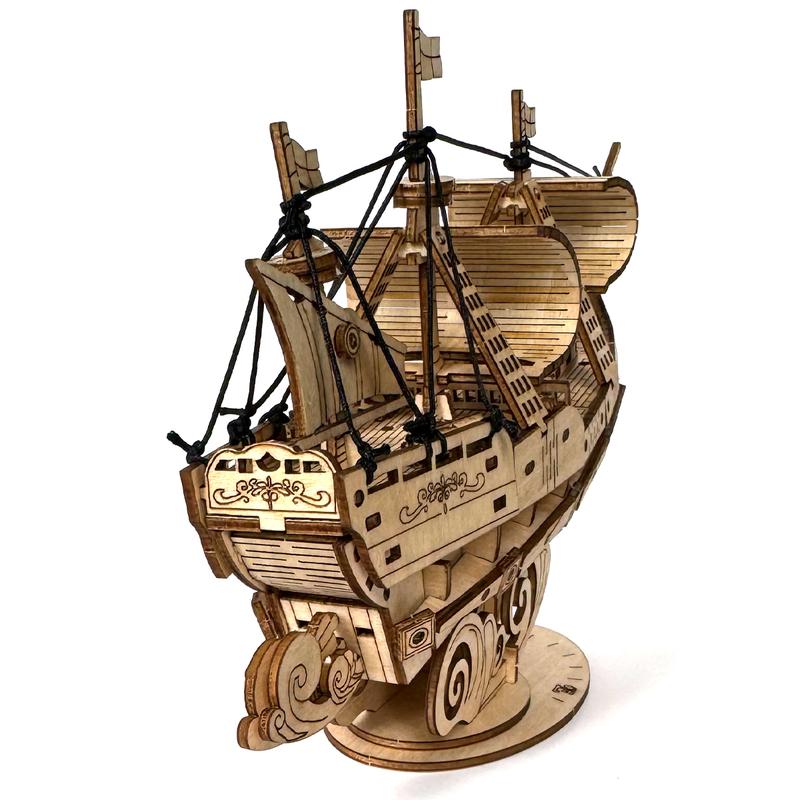 3D Wooden Puzzle for Adults, Vintage Wooden Watercraft Model Kit to Build, Best Gift Ideas - Sailling Ship