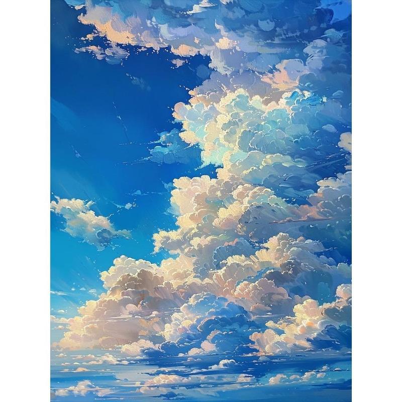 Brilliant Sky Pattern DIY Diamond Arts Colorful Painting without Frame, 5D Diamond Arts Colorful Painting Kit, Wall Art Decor for Home Living Room Bedroom