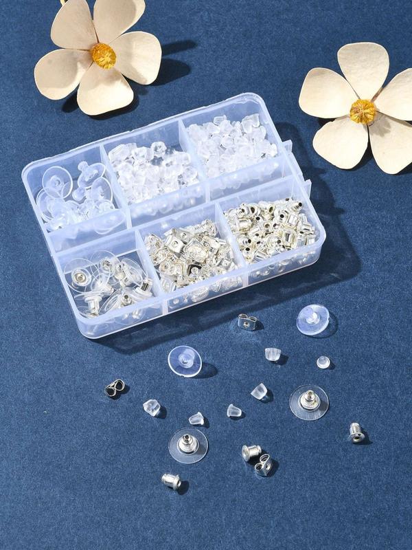 1 Box Mixed Shape Ear Nuts for Diy Jewelry Making, 2024 New Dainty Diy Jewelry for Daily Clothing Decor, Minimalist Aesthetic Diy Jewelry Gift for Women & Men