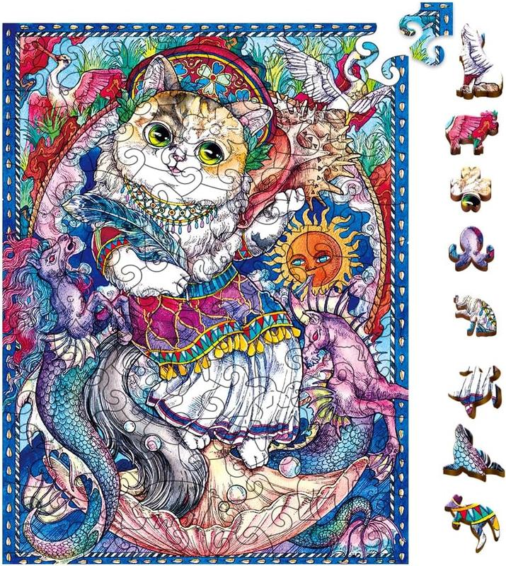 Wooden Puzzles Jigsaw Puzzles 286 count DIY Puzzle for Adults and Kids Fantasy Puzzles-Gift for Christmas, Home Decorations, and Mindful Play 11 * 11 Inch