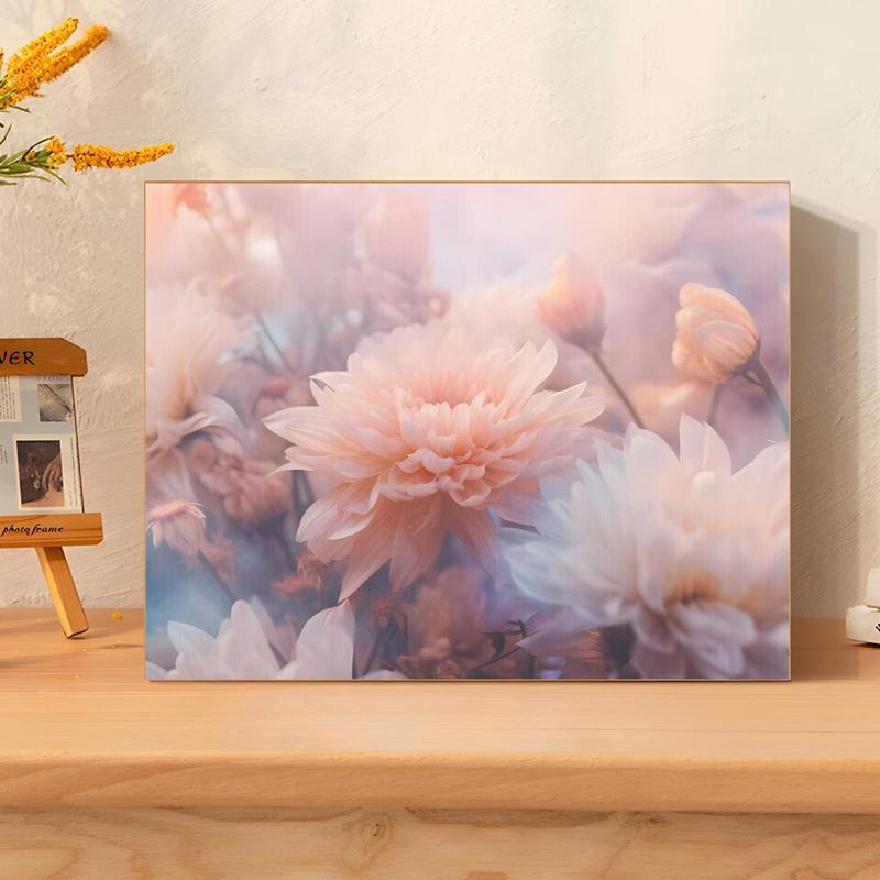 Floral Pattern Digital Oil Painting Kit without Frame, 1 Set DIY Oil Painting By Numbers Kit , Wall Art Decor for Home Living Room Bedroom, Home Decor