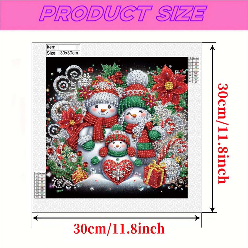 Snowman Pattern DIY Diamond Arts Painting Kit without Frame, 5D Diamond Arts Colorful Painting Kit, Wall Art Decor for Home Living Room Bedroom