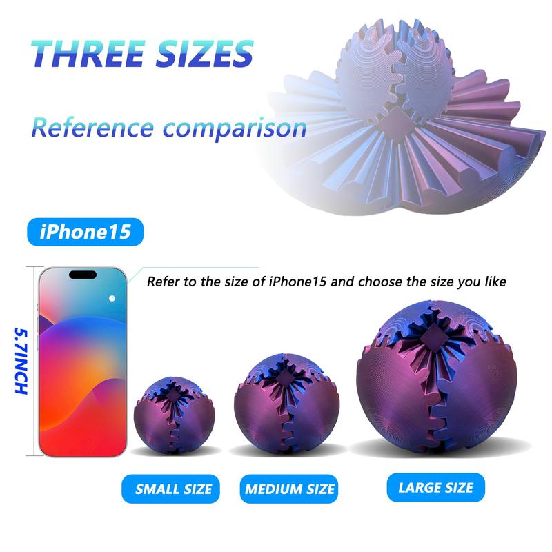 3D Gear Rotating Ball, 1 Count Creative Colorful Gear Rotating Ball, 3D Gear Ball Ornament, Office Decompression Toy, Home Decor Ornament