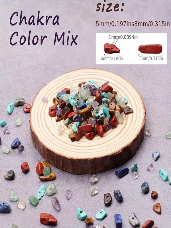 Simple Random Color Natural Stone Bead, 1 Box DIY Jewelry Making Kit for Bracelet & Necklace Making, Casual DIY Fashion Accessories Kit for Women & Girls, Healing Stone Beads Gifts