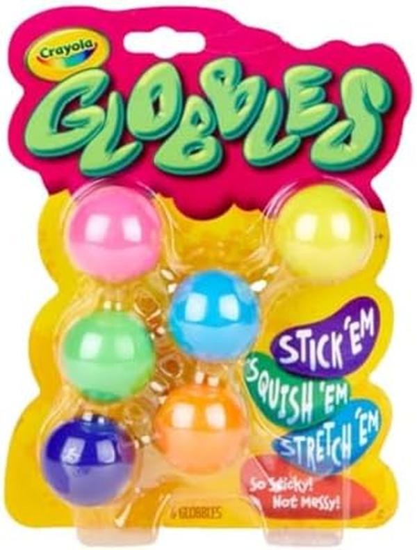 HOT!!! HOT!!! (Relaxing toy for adults) Crayola Globbles Fidget Toy (6ct) Sticky Fidget Balls, Squish Gift, Sensory Toys, Stress Toy- black