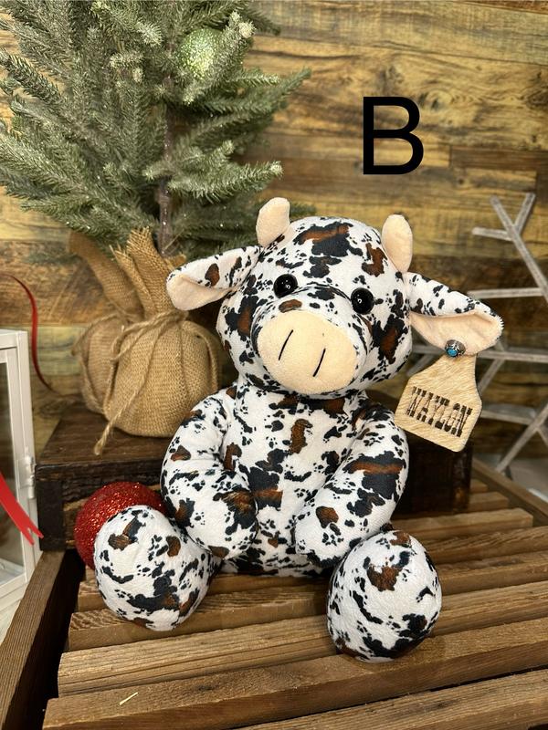 Personalized Farm Pals Stuffed Plushies | Stuffed Farm Animals | Personalized Highland Cow | Longhorn Cow Plushie | Christmas Gift