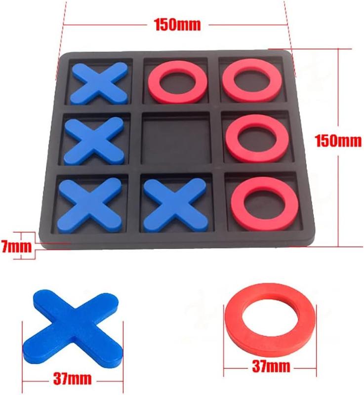 Tic Tac Toe Board Game,Tic Tac Toe Family Game, Classic Board Game, Classical Family Board Game,Children's Tic Tac Toe Game, Plastic tic tac Toe Game, Board Size 15 X 15 cm