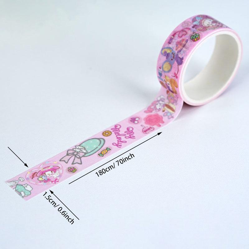 Sanrio Cartoon Cute Animal Pattern Tape, 10 Rolls box Cute Decorative Tape, DIY Decorative Sticker for Scrapbooking, Journaling, Gift Wrapping, Party Favors